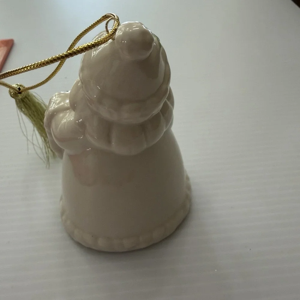 Vintage Lenox Porcelain Santa Ornament Holding Star White Robe